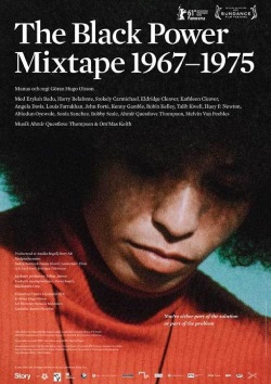 Theatrical poster for The Black Power Mixtape (close up image of Angela Davis looking downward)