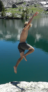 Man jumping into water