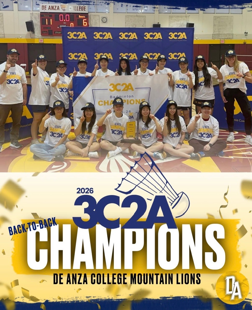 2026 badminton 3C2A championship team photo