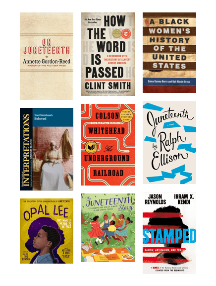 Book covers Juneteenth reading